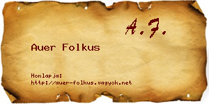 Auer Folkus névjegykártya